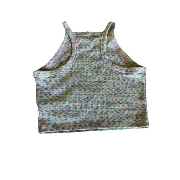 American Eagle Pastel Knit Crop Tank Small Rib Knit Multi Color - Picture 3 of 5